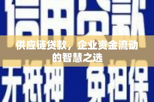 木垒供应链贷款，企业资金流动的智慧之选