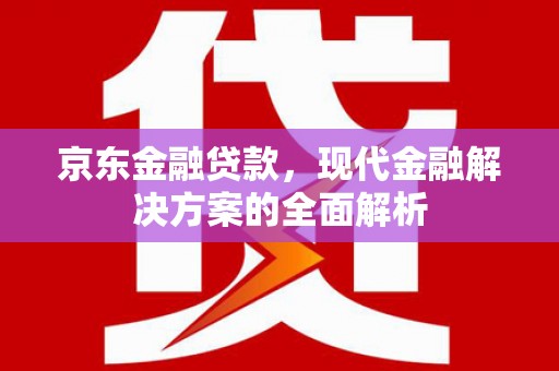 长涂京东金融贷款，现代金融解决方案的全面解析
