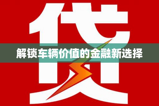 定远解锁车辆价值的金融新选择