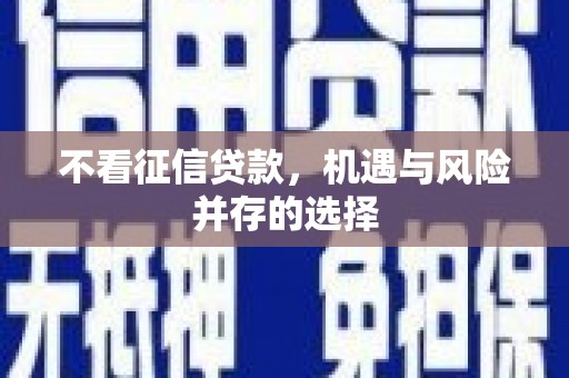 铁东不看征信贷款，机遇与风险并存的选择